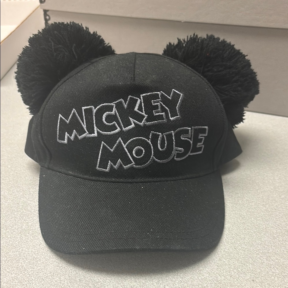 Tokyo Disney Mickey Mouse Black Cap with Pom Pom ears